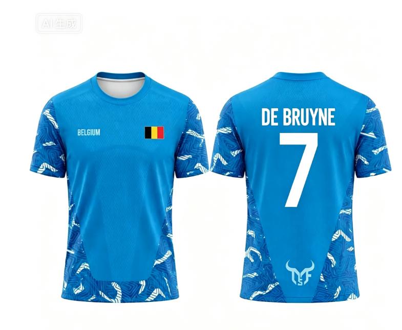 2026 Belgium De Bruyne 7 Soccer T Shirt Jersey Belgian Flag Print Quick Dry Breathable Training Tee Summer Sports Football Top