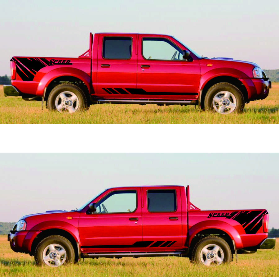 4× Car Side Body Decals DIY Stickers Universal for Pickup Removable