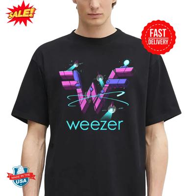 Weezer Летний 2025 Мерч Футболка Роботизированный Логотип Классическая Футболка S-5XL