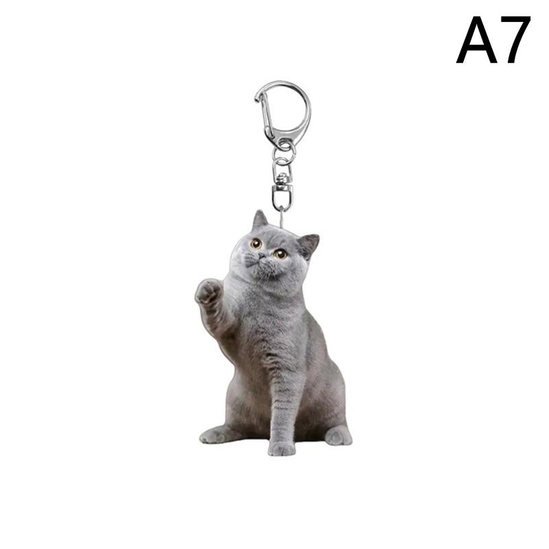1 шт., черно-белый брелок в виде кошки, 2D акриловый кулон в виде кошки, двухсторонний дизайн, брелок в виде животного для рюкзаков и подарков