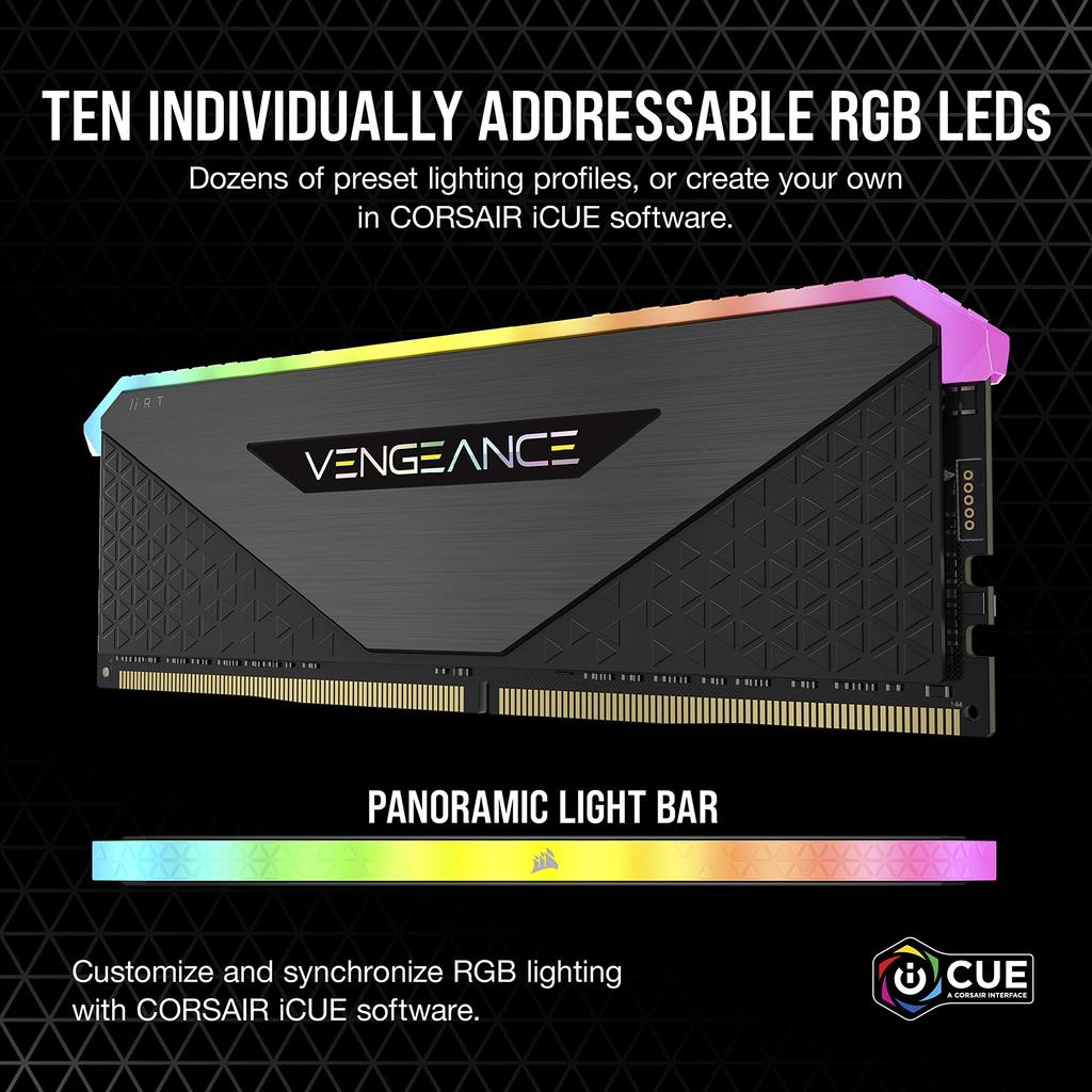 CORSAIR 4000MHz CL18 Desktop PC Memory VENGEANCE RGB RT 16GB X CMN16GX4M2Z4000C18 New Model Optimized for DDR4-16GB [8GB 2] (2021 AMD)