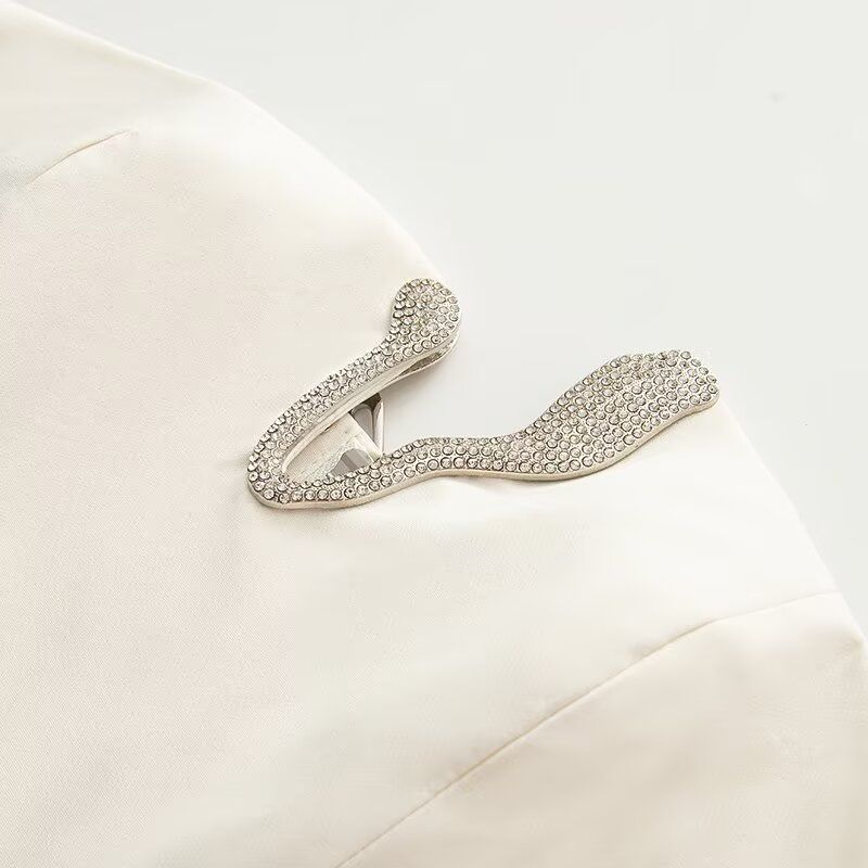 Kaslead New Arrival Women's Clothing Fashion Style Fashion Minimalist Rhinestone Design Tube Top Tops Mid-Length Dress Set