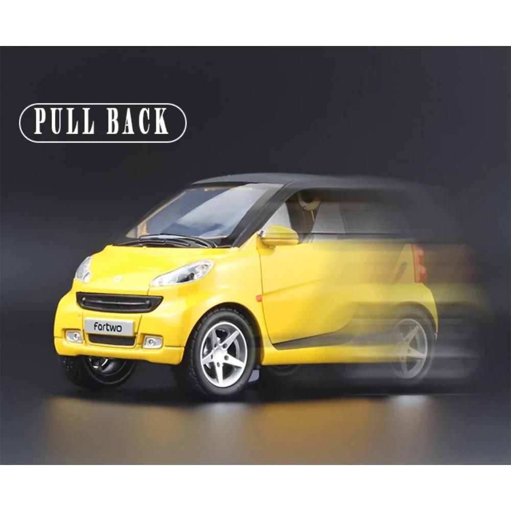 Модель автомобиля Benz Smart из сплава, масштаб 1/32, имитация, металлическая, инерционная, двери открываются, звук и свет, игрушка, детская литая игрушечная машинка, подарок для мальчиков
