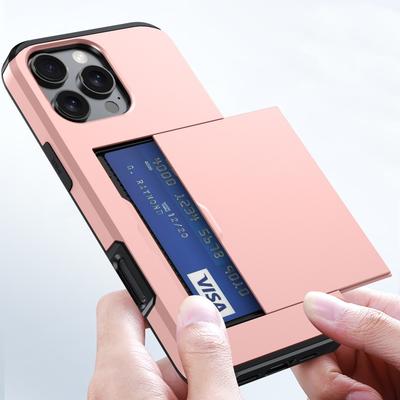 Подходит для чехла для мобильного телефона iPhone16 Apple 15 Сдвижная крышка Карта Два в одном Противоударный 14Pro Чехол-кошелек Защитный чехол SE