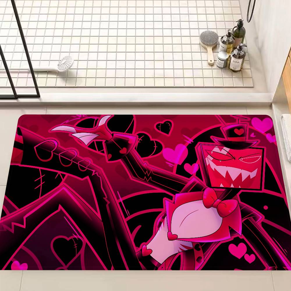 Коврик для двери Vox Hazbin Hotel Аниме Коврик для детской комнаты Спальни Балкона Противоскользящий коврик для двери Гостиной Ковер