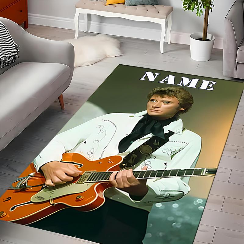 Custom personalization Johnny Hallyday Area Rug - Perfect For Kitchen, Bathroom,Laundry Room Decor Large Size Available,Gift All Seasons