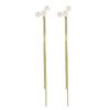 Pearl Earrings Long Sway Ladies Pearl Popularity Compatible with Metal Allergies Tassel Earrings 18k Gold Gold Gorgeous Accessories Present Everyday