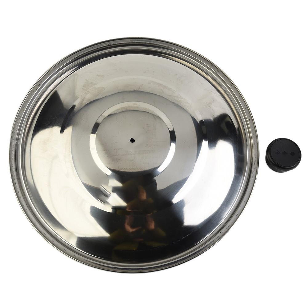 32cm Stainless Steel Lid Perfect for Flat Pans Woks Milk Pans Dishwasher Safe