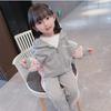 Girls' Plus Velvet Thickened Two-Piece Sportswear: Hooded Jacket & Casual Pants for Fall