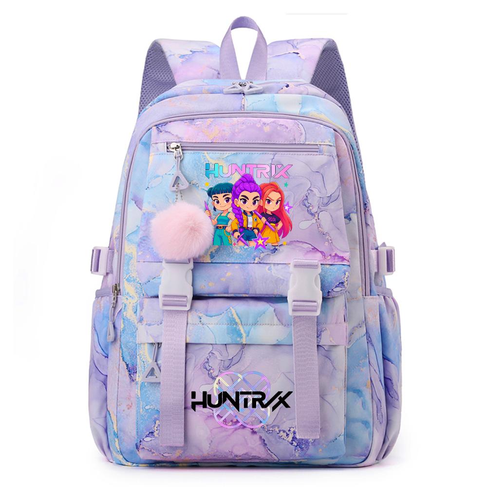 Cartoon Anime K-Pop Demon Hunters Printed Backpack Schoolbag for Teenager Student Girl Boy Bookbag Large Capacity Waterproof Travel Bag Gift