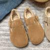 Обувь Birken, Женские теплые флисовые ботинки, Новые шерстяные туфли, Ретро хлопковые туфли на одну ногу
