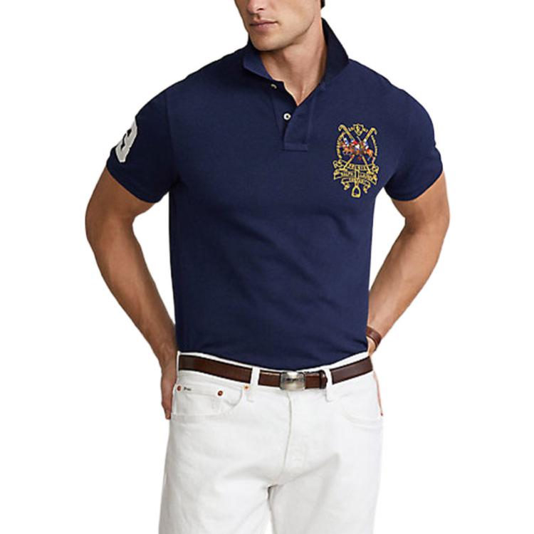 Polo Ralph Lauren Мужская темно-синяя футболка-поло SS22 710850303-003