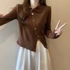 Women's Pullover Knitted Sweater Base Shirt for Autumn and Winter Lapel Long Sleeved Top