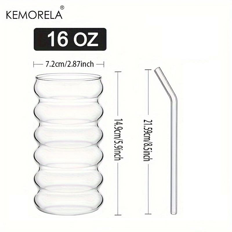 500 мл 1/2/4 шт. Стаканы для напитков волнообразной формы с соломинками, винтажные стеклянные чашки, стаканы с рифленым узором для вина, шампанского, коктейлей