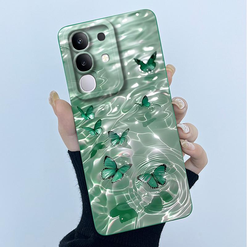 Чехол для телефона Vivo Y29 4G Модный Минимализм Масляная Живопись Цветок Мягкий Жидкий Силикон Задняя Крышка Для Vivo Y 29 4G Fundas