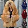 Fur Jacket Women's Large Size Hooded Thermal Fur Medium and Long Fox Fur Jacket