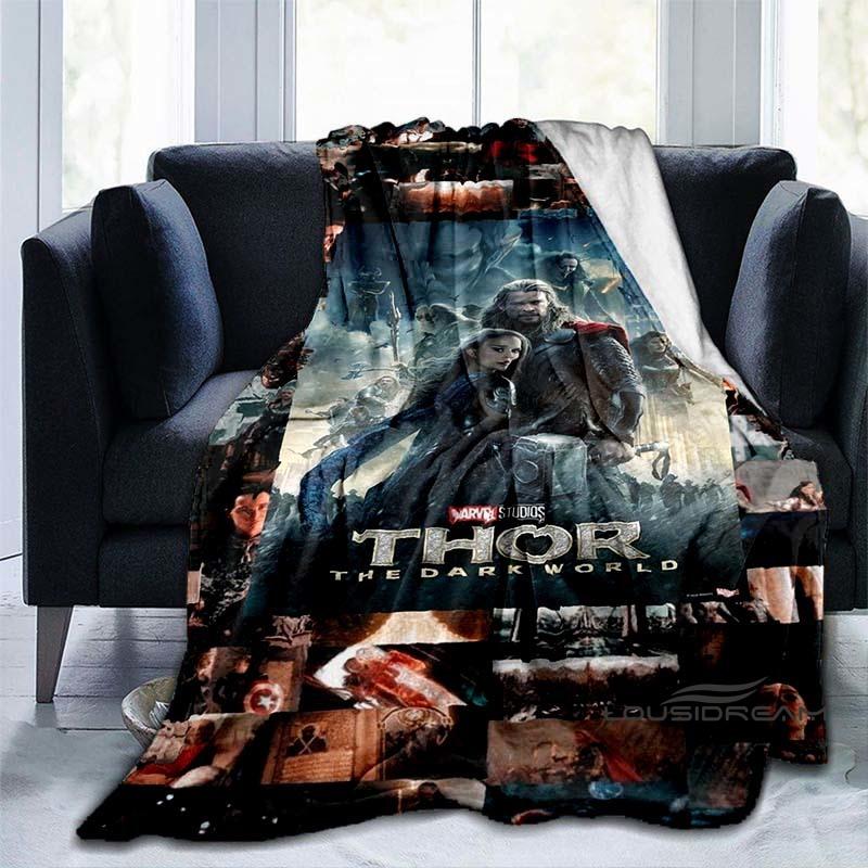 Customizable 2026 new Thor cartoon anime blankets bedroom decorations warm flannel sofa blankets suitable for home bedroom