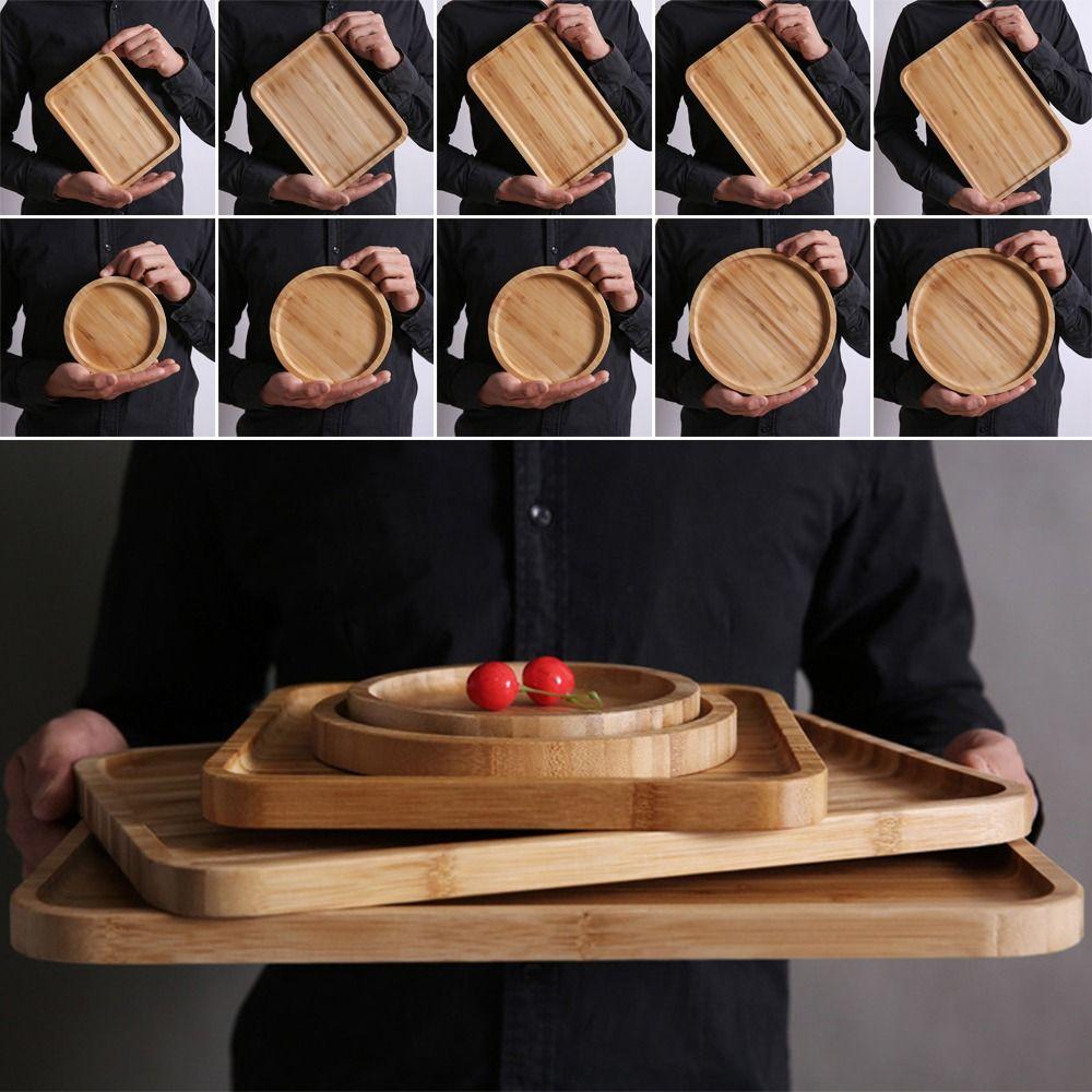 1 шт. предметы домашнего обихода бамбуковый поднос для фруктовых закусок, тарелки для хранения чая, фруктов, барбекю, хлеба