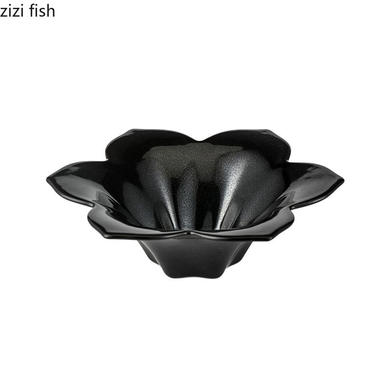 Vintage Ceramic Flower Shaped Bowl Restaurant Dim Sum Bowl Dessert Bowl Thick Soup Bowls Molecular Food Specialty Tableware