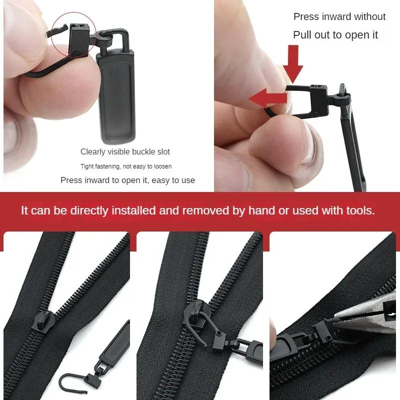 5/10PCS Metal Zip Puller Replacement Tab Zipper Sliders Head Zipper Head Detachable Backpacks Purses Repair Sewing Accessories