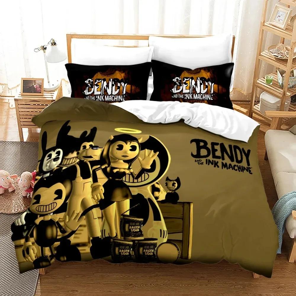 BENDY Комплект постельного белья Односпальный Twin Full Queen King Размер Каваи BatlM Комплект постельного белья Взрослая Детская Спальня Комплекты пододеяльников 3D Печать Аниме