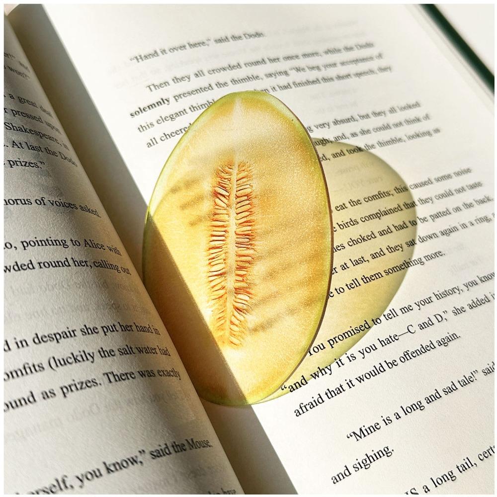 Durable Acrylic Bookmark Simulation Fruit Transparent Book Reading Marker Clear Book Pages Mark Tool Reading Gift