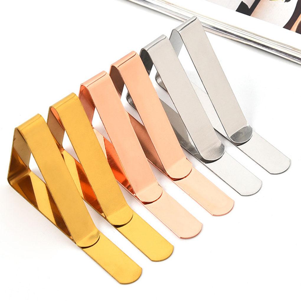 12 шт. Устойчивые зажимы из нержавеющей стали для скатерти - Легко экономят время и усилия Держатель для круглых скатертей золотистый