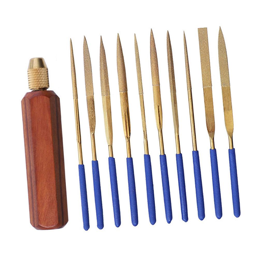 Набор маленьких напильников 11 шт. Сплав Ювелирные напильники Деревообработка Металл Дерево Пластик Инструмент для резьбы Палисандр Шестигранник