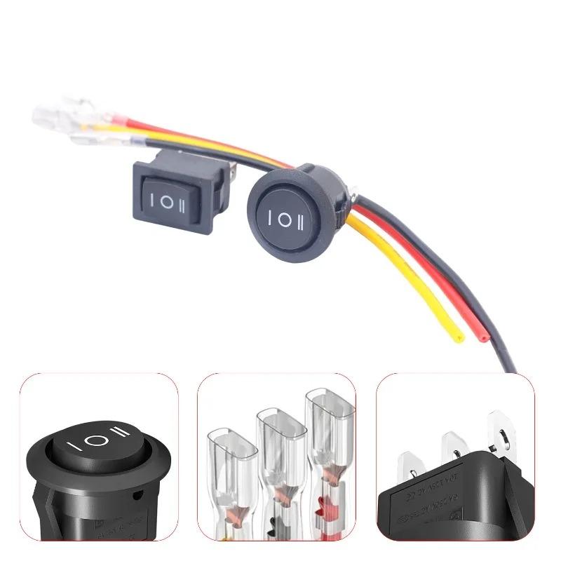 3 Position Rocker Switch ON-OFF-ON 12V/24V 20A Waterproof 3 Pin LED Rocker Switch for Auto Motorcycle Marine Boat Modification Switches4