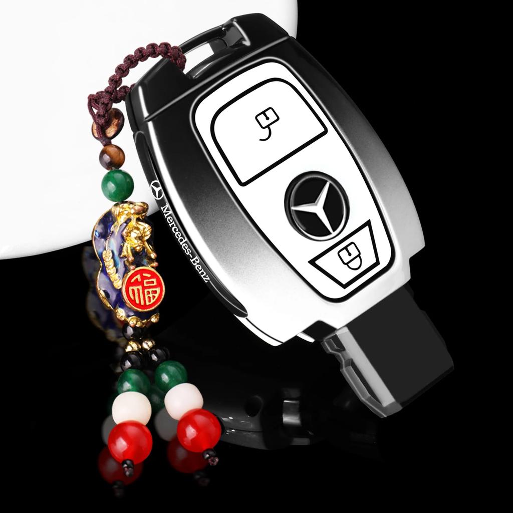 PNR1 Car Metal Key Case Cover Shell for Mercedes Benz A B C E Class GLS GLA GLK GLC CLS CLA AMG W204 W205 W212 W463 W176