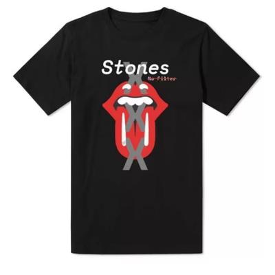 Лето 2025 Европейский и американский рок-панк Футболка The Rolling Stones Летний хлопок Круглый вырез Короткий рукав Мода Мужская Женская