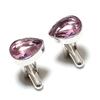 Запонки из серебра 925 пробы с натуральным розовым кунцитом ручной работы F9L49