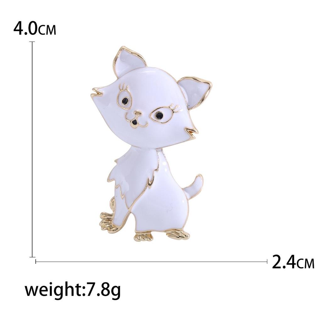 Blucome Милые броши с сидящим котом для женщин, белые, розовые животные, домашние животные, вечерние повседневные булавки, ювелирные изделия, модные подарки