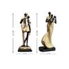 Стильные золотисто-черные статуи романтической пары из смолы для домашнего декора (Упаковка из 2 шт., черный и золотой)
