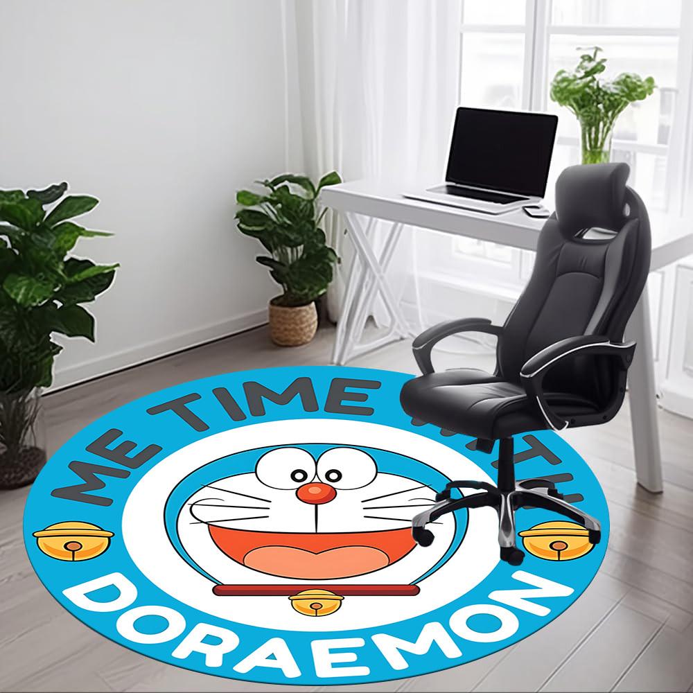Doraemon Office Round Area Rug, Indoor Mat Suitable For Office,Bedroom Living Room Home Decor, Room Deco a0908175