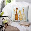 Four Ducks In A Row Square Pillowcase Polyester Linen Velvet Printed Zip Decorative Pillow Case Bed Cushion Cover