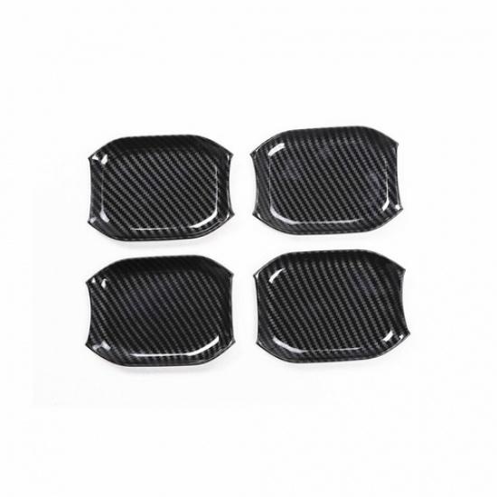 For Jeep Gladiator JT Carbon Fiber Car Door Handle Bowl Cover Trim 4P