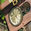 Vintage Victoria Brass Pocket Watch London 1876 Steampunk Chain and Battery with Wooden Box