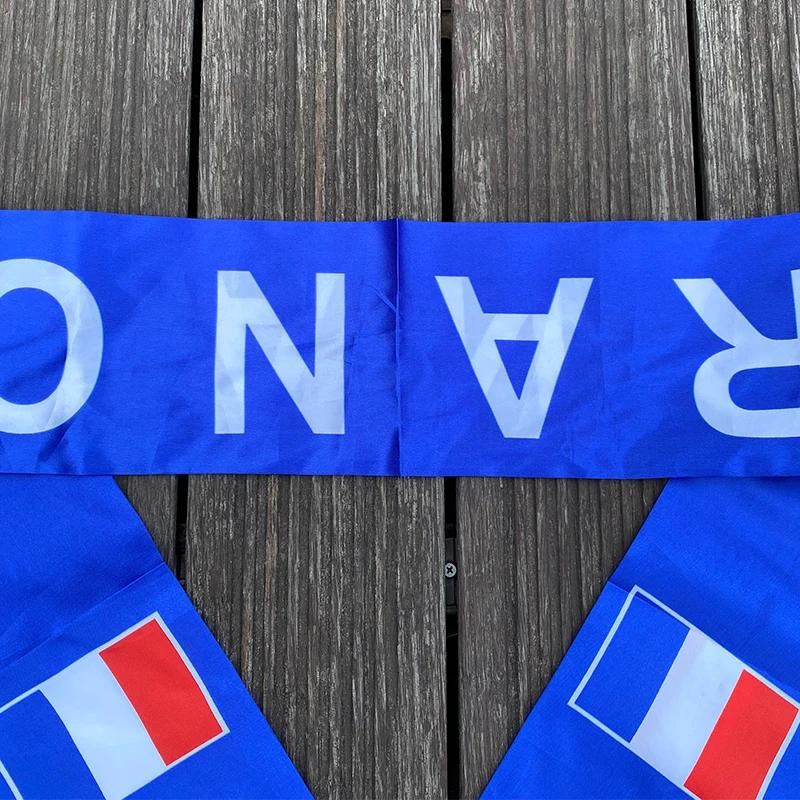 14x130cm National Team Football Fans Scarf France Tassel Flags Scarf Party Commemorative Souvenir