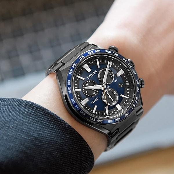 Citizen CB5967-66L ( Часы ATTESA ACT Line Black Titanium Series с питанием от солнечной батареи Eco-Drive с радиоуправлением Direct Flight)