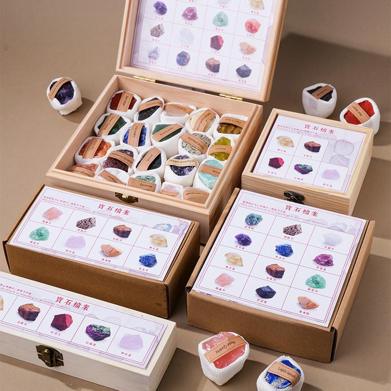 Коробка с образцами руды из кристаллов Восточно-Китайского моря: Натуральный кристалл, необработанный агат, детский подарок, украшение из хрустального камня