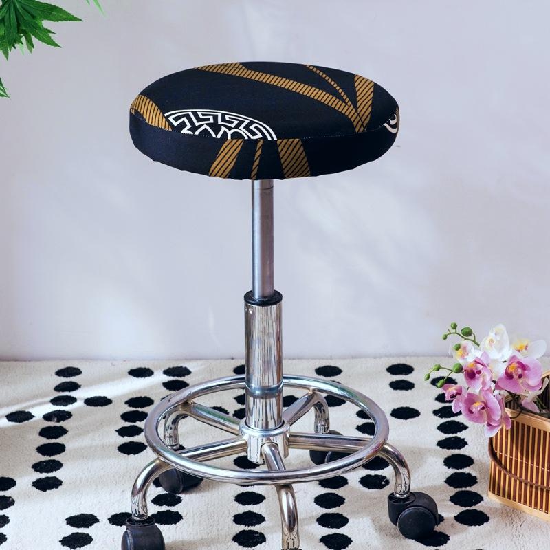 1 Bar Stool Cover Round Stool Cover with Elastic Bands Bar Stool Seat Cover Slipcover Washable Stool Cushion Cover Feature Stretch Fabric Dia D30-34cm