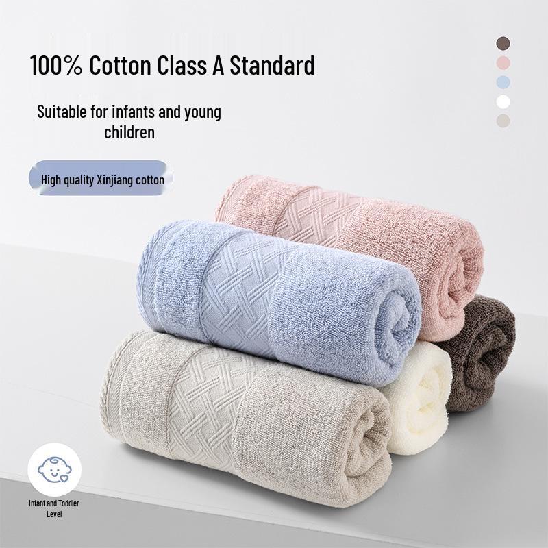 Thick Pure Cotton Bath Towel, A-Class, 32-Strand, Absorbent, for Home & Face Wash