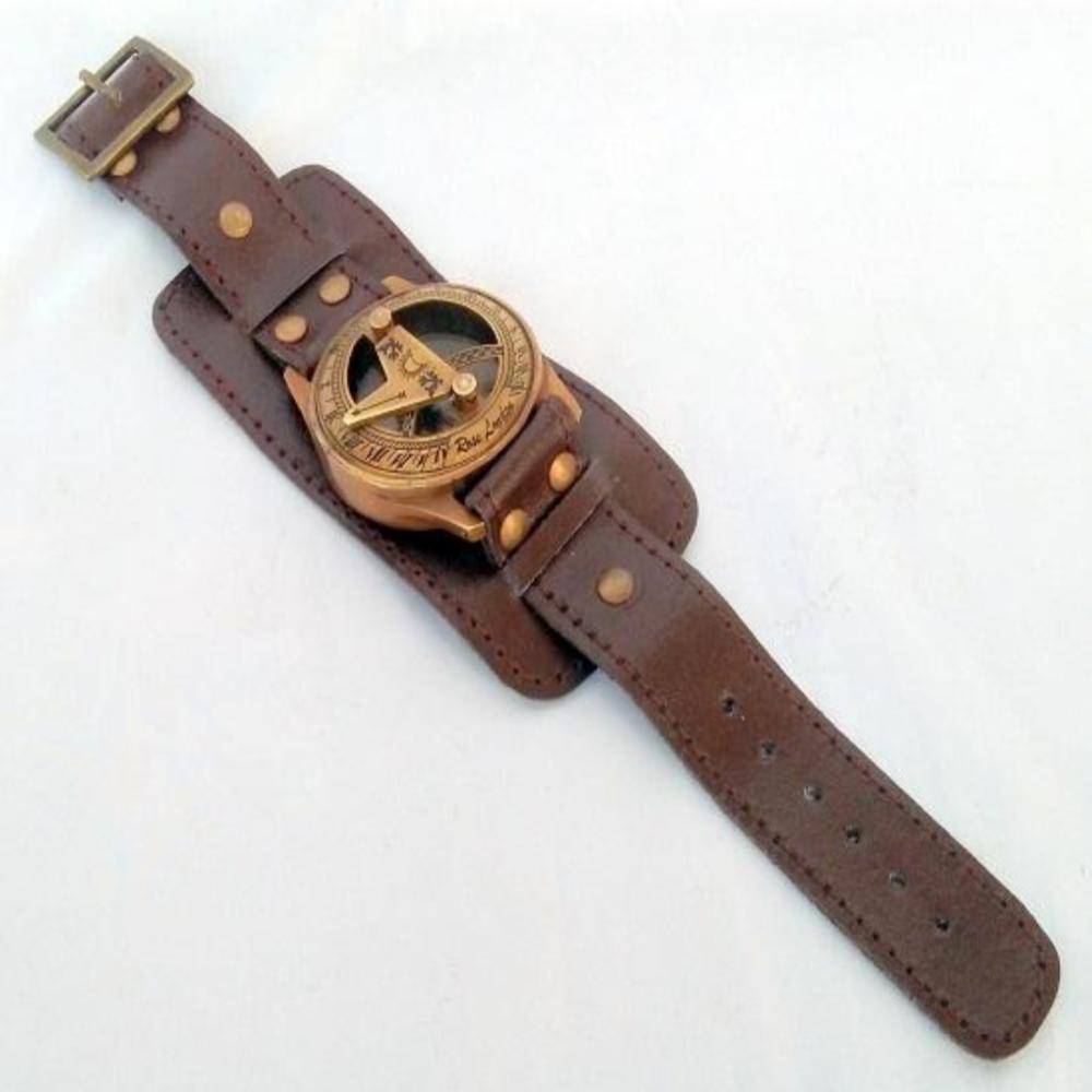 Vintage Nautical Wrist Watch with Handmade Compass – 6.35 Cm, Perfect Collectible Gift, Working Nautical Decor