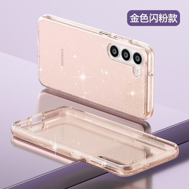 Новый чехол для мобильного телефона Samsung S23Plus со вспышкой, блестками и магнитом подходит для S23plus terminator, прозрачный, противоударный, защитный чехол.