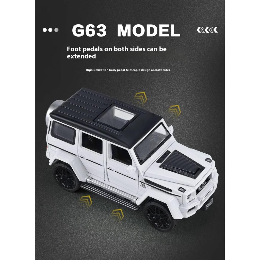 Игрушечная модель автомобиля Benz G63 из сплава в масштабе 1/32 со звуком, светом и пружинным механизмом - Идеальный подарок для детей и автолюбителей - Подлинная