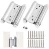 2 Pcs Stainless Steel Door Hinges Doule Action Door Hinge Anti-Rust Furniture Hinges Screw-in Spring Swing Door Hinge