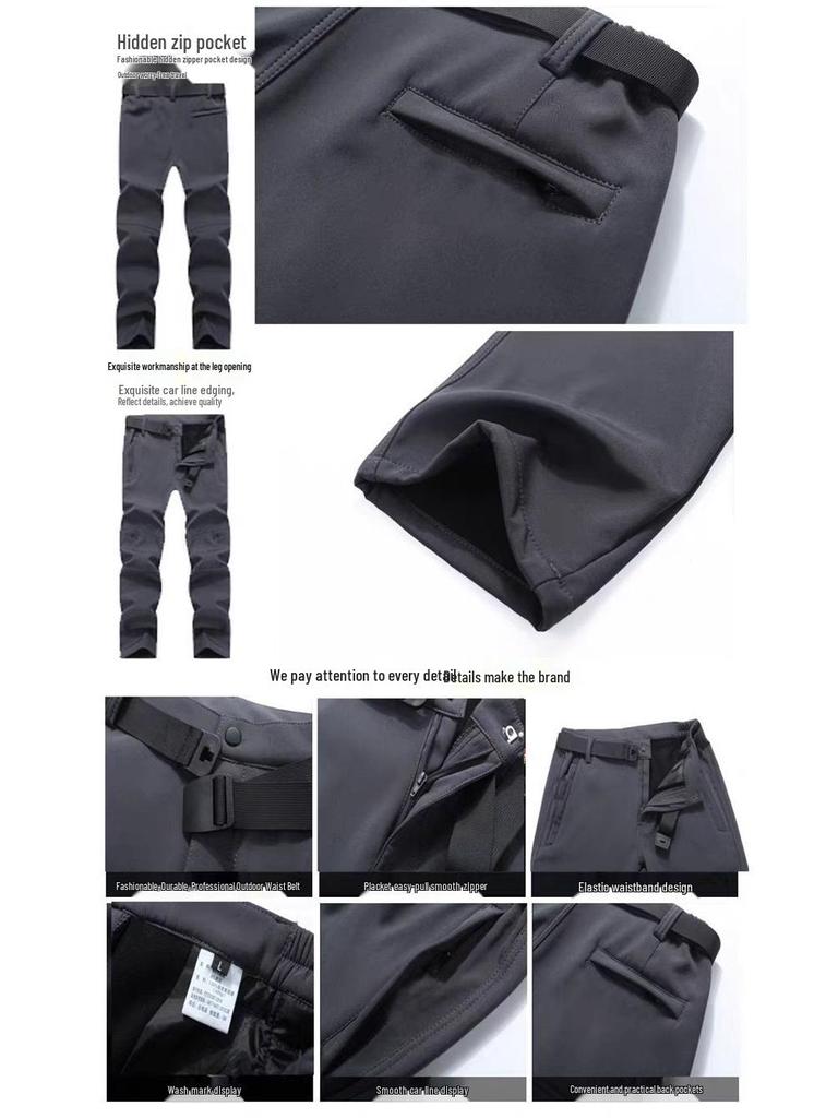 Unisex Outdoor Camouflage Waterproof Windbreaker: Warm, Fleece-Lined, Multi-Pocket Softshell Jacket for Fall and Winter