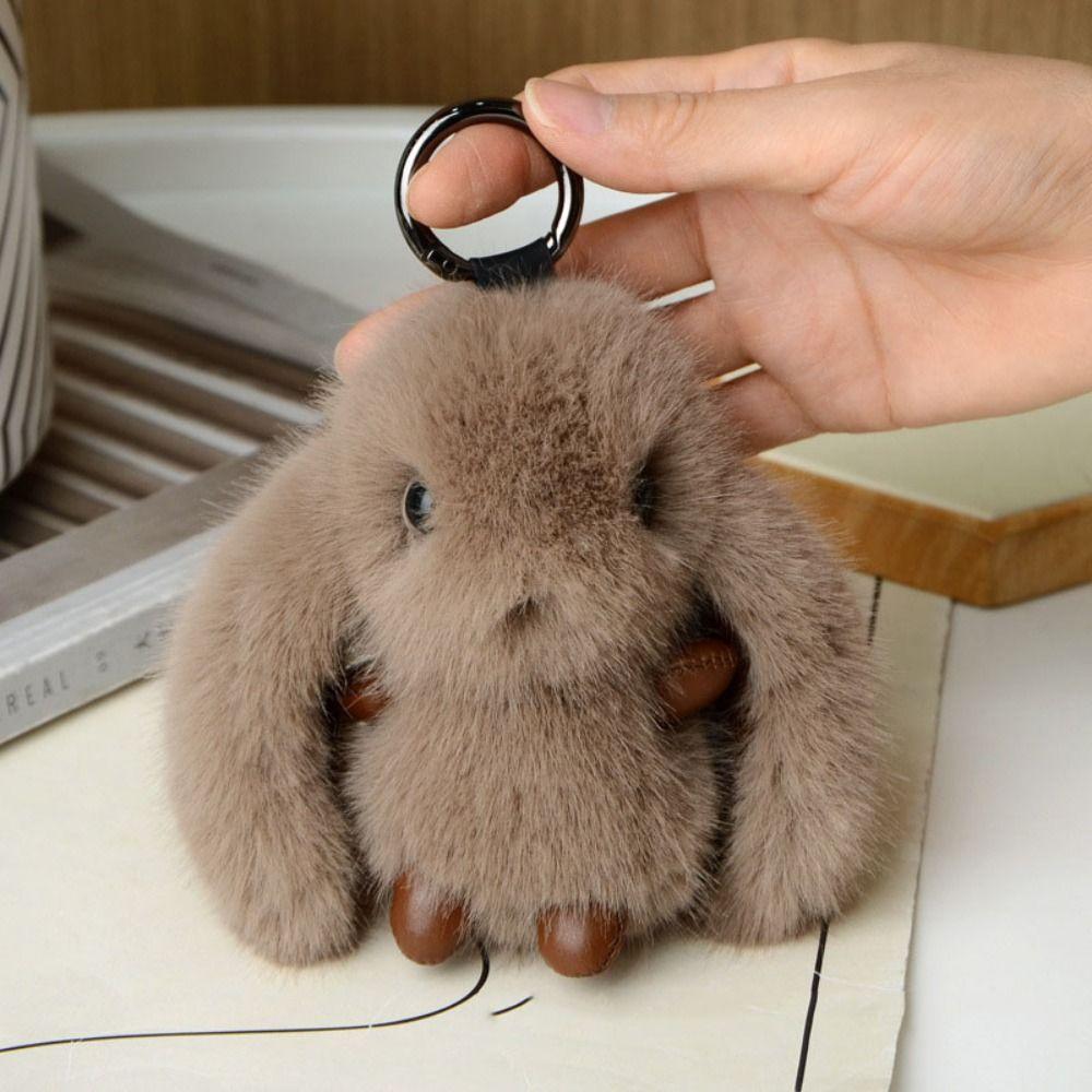 Мягкая игрушка кролик брелок пушистая кукла плюшевый кролик кулон для женщин и девочек