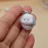 Stylish Rabbit Keychain Pendant Lovely Animal Shaped Keychains Flocking Keyring